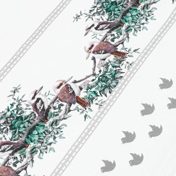 Kookaburra Tea Towel – Australian Native Bird Border Cotton Kitchen Towel