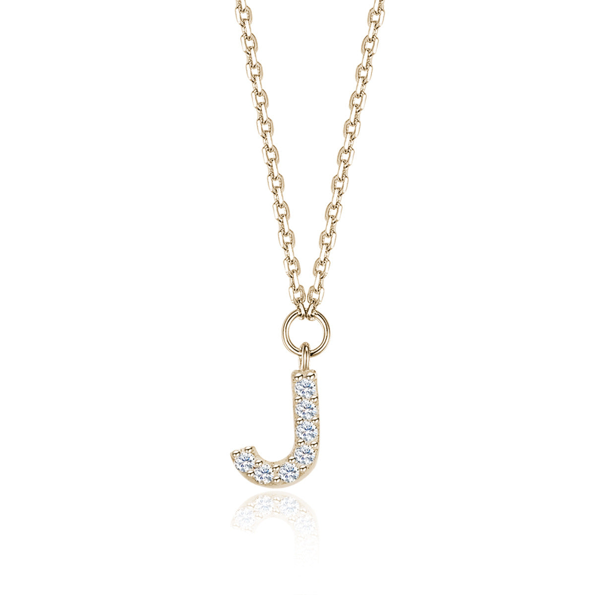 Jingxu 925 Pure Silver 26-Letter Necklace, Lightweight Luxury Lockbone Chain with Diamond-Inlaid Letters for Women (Cross-border Foreign Trade Jewelry)