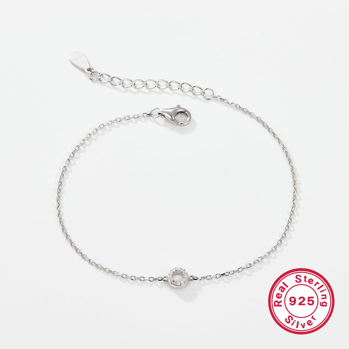 925 sterling silver bracelet, 26 letter zircon bracelet, ins, niche, light luxury, high-end, sterling silver bracelet, popular for women