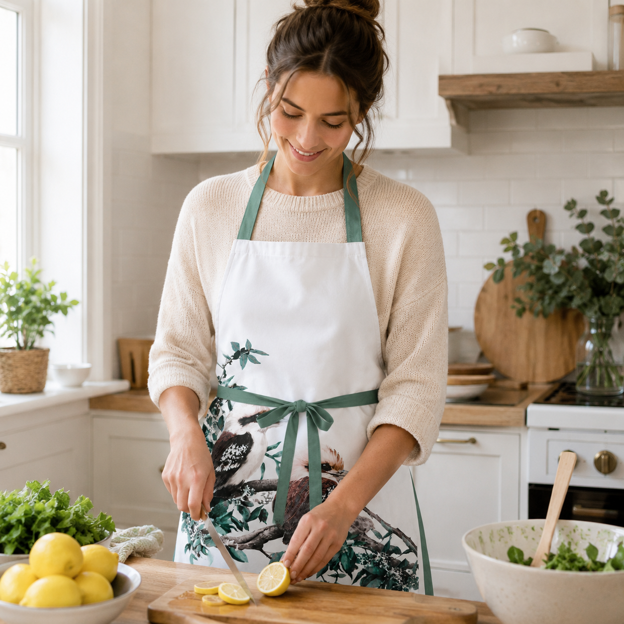 Australian Kookaburra Cotton Apron | Native Bird Kitchen Apron | Peppercorn Gifts