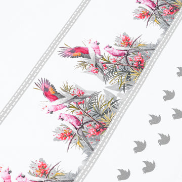 Galah Tea Towel – Australian Native Bird Border Cotton Kitchen Towel
