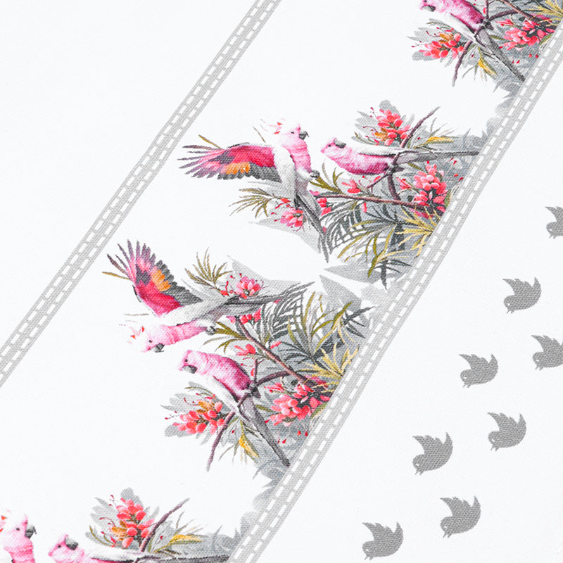 Galah Tea Towel – Australian Native Bird Border Cotton Kitchen Towel