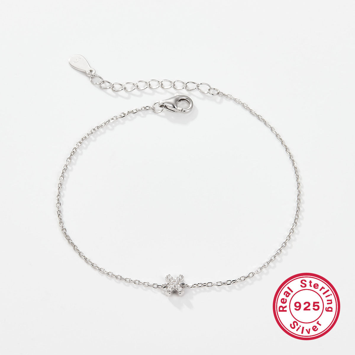 925 sterling silver bracelet, 26 letter zircon bracelet, ins, niche, light luxury, high-end, sterling silver bracelet, popular for women