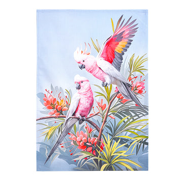 Major Mitchell's Cockatoo Tea Towel – Australian Native Parrot Cotton Kitchen Towel