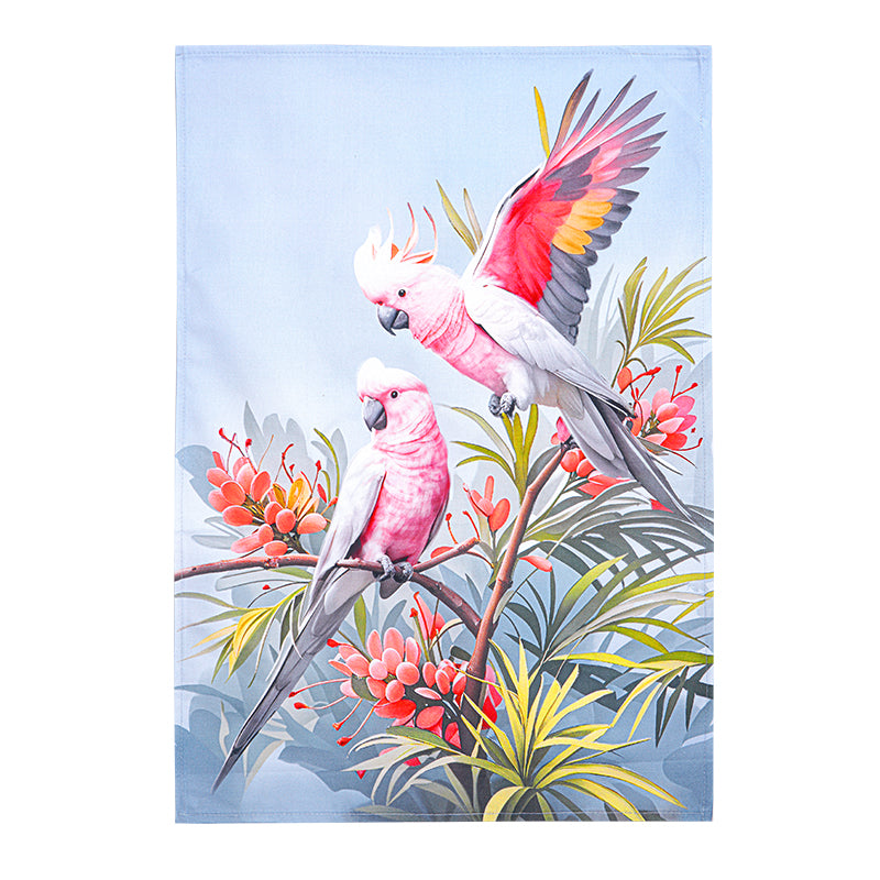 Major Mitchell's Cockatoo Tea Towel – Australian Native Parrot Cotton Kitchen Towel