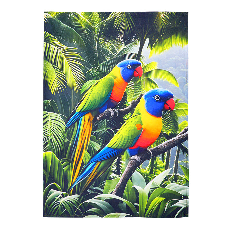 Rainbow Lorikeet Tea Towel – Australian Native Bird Full Print Cotton Kitchen Towel