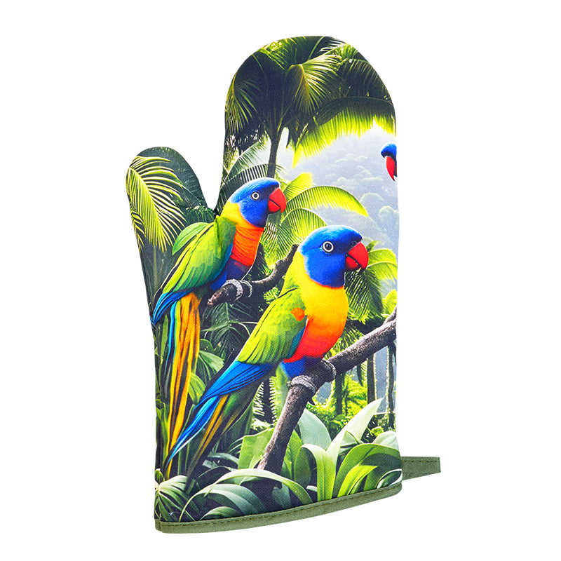 Apron, tea towel, and gloves ,100% cotton ,four-piece set.