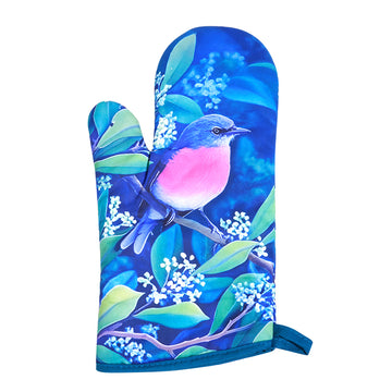 Rose Robin Oven Mitt – Australian Native Bird Cotton Kitchen Glove