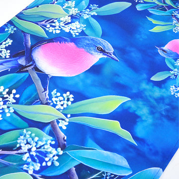 Rose Robin Tea Towel – Australian Native Bird Full Print Cotton Kitchen Towel