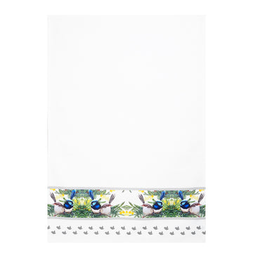 Superb Fairy-Wren Border Tea Towel – Australian Native Bird Cotton Kitchen Towel