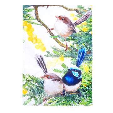 Superb Fairy-Wren Tea Towel – Australian Native Bird Full-Print Cotton Kitchen Towel