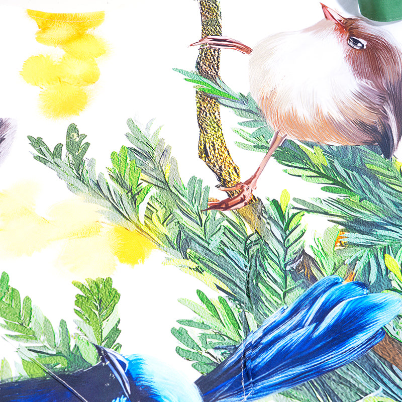 Superb Fairy-wren Apron – Australian Native Bird Watercolour Cotton Kitchen Apron