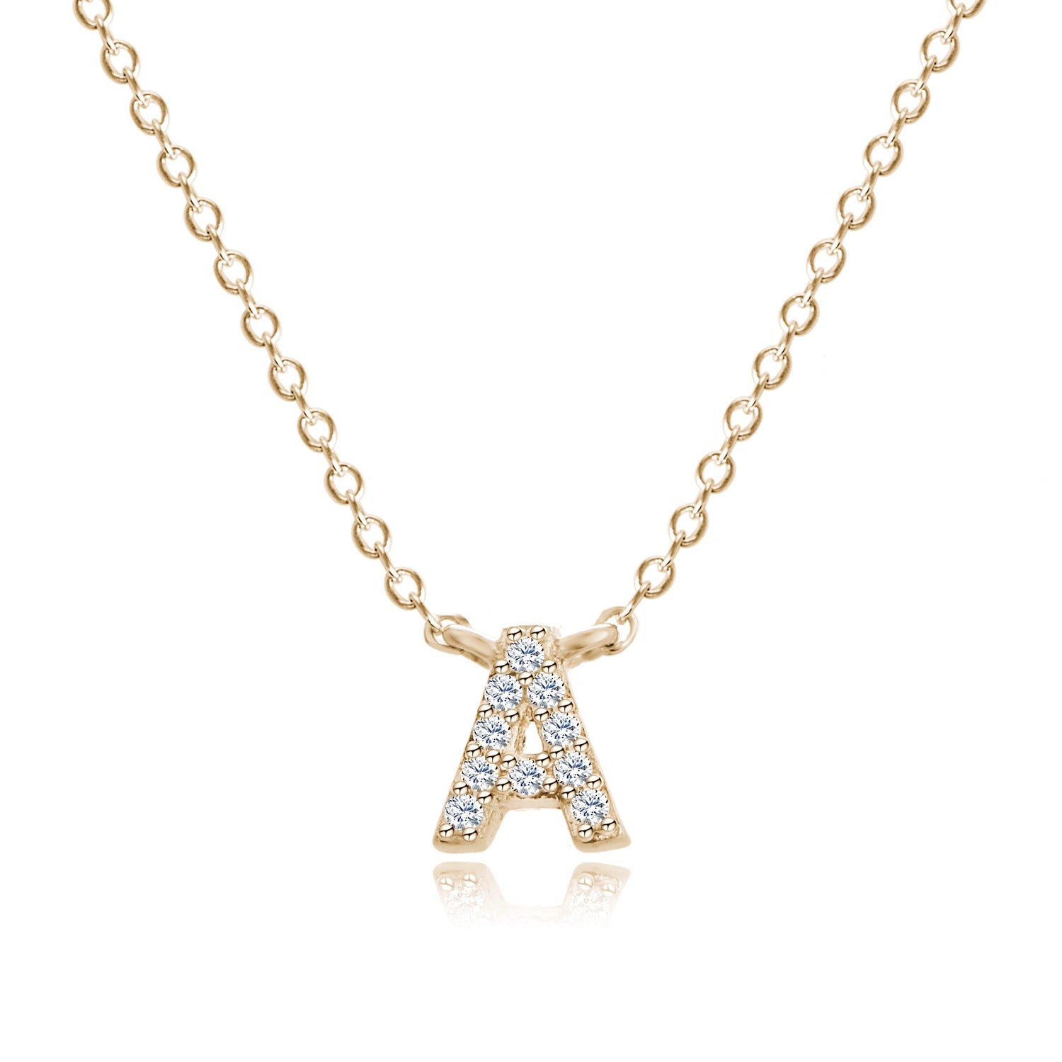 Jingxu 925 Pure Silver 26-Letter Necklace, Lightweight Luxury Lockbone Chain with Diamond-Inlaid Letters for Women (Cross-border Foreign Trade Jewelry)