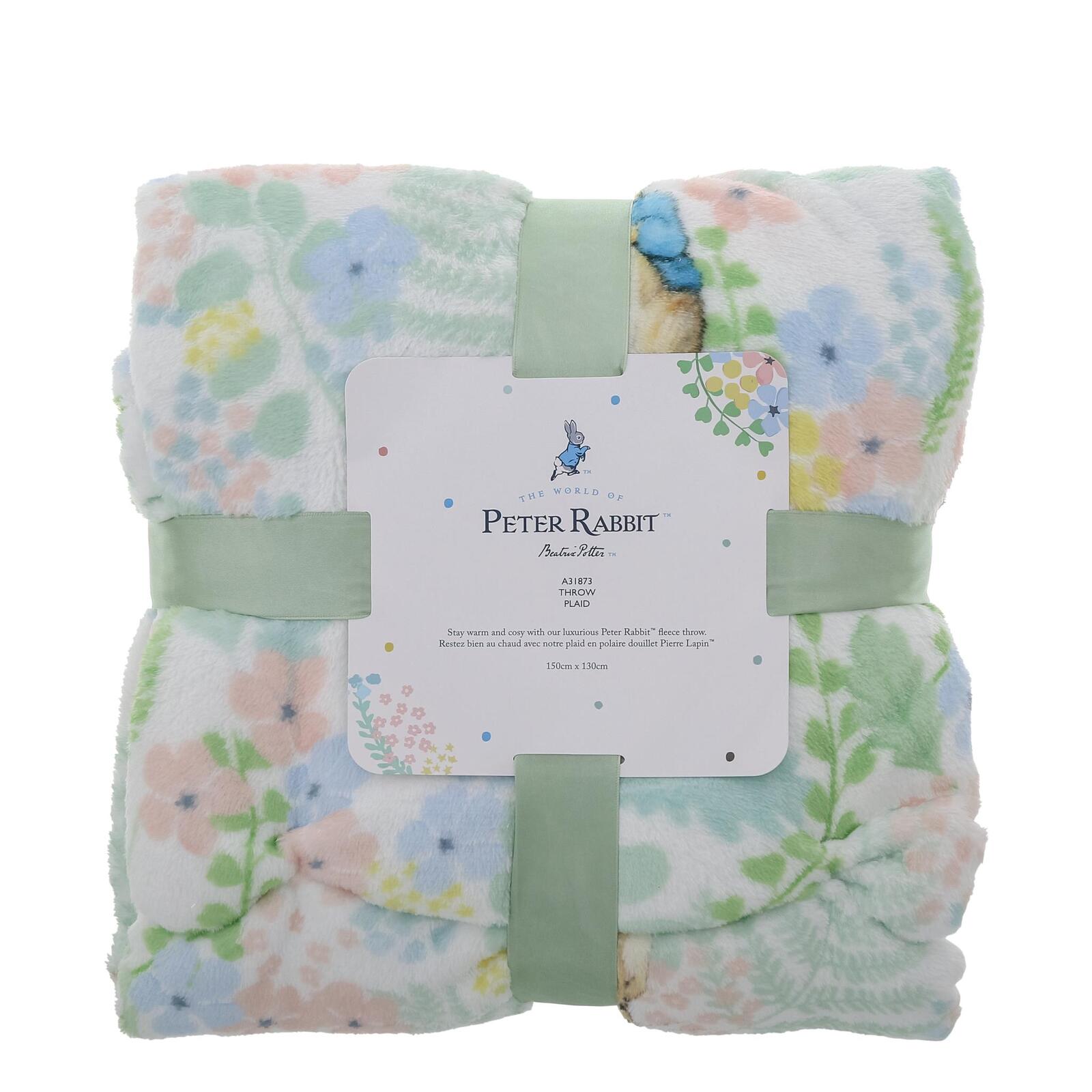 Beatrix Potter - 150cm Peter Rabbit Throw English Garden