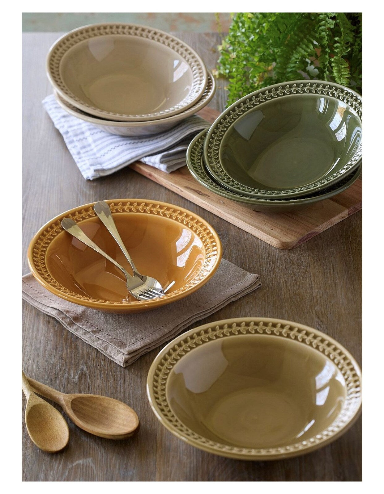 Portmeirion Botanic Garden Harmony - 23cm Pasta Bowl (S/4) Amber