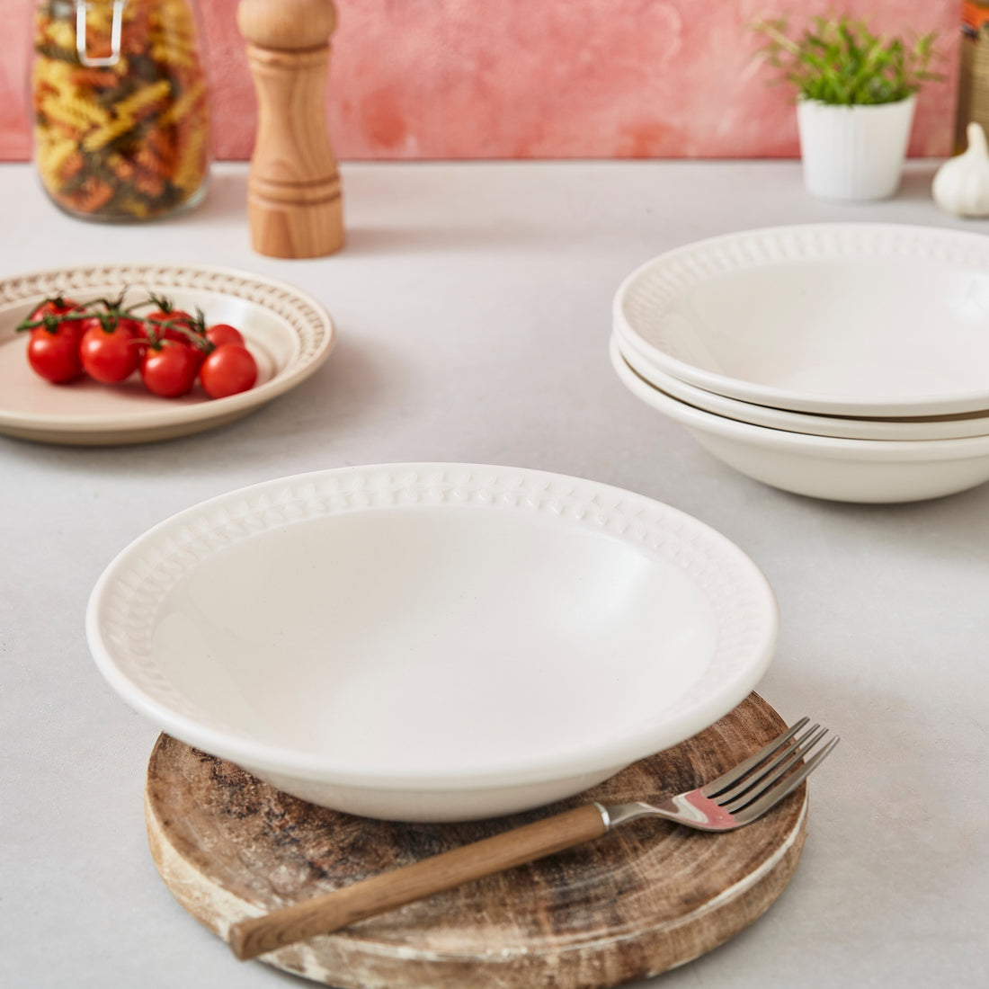 Portmeirion Botanic Garden Harmony - 23cm Pasta Bowl (S/4) White