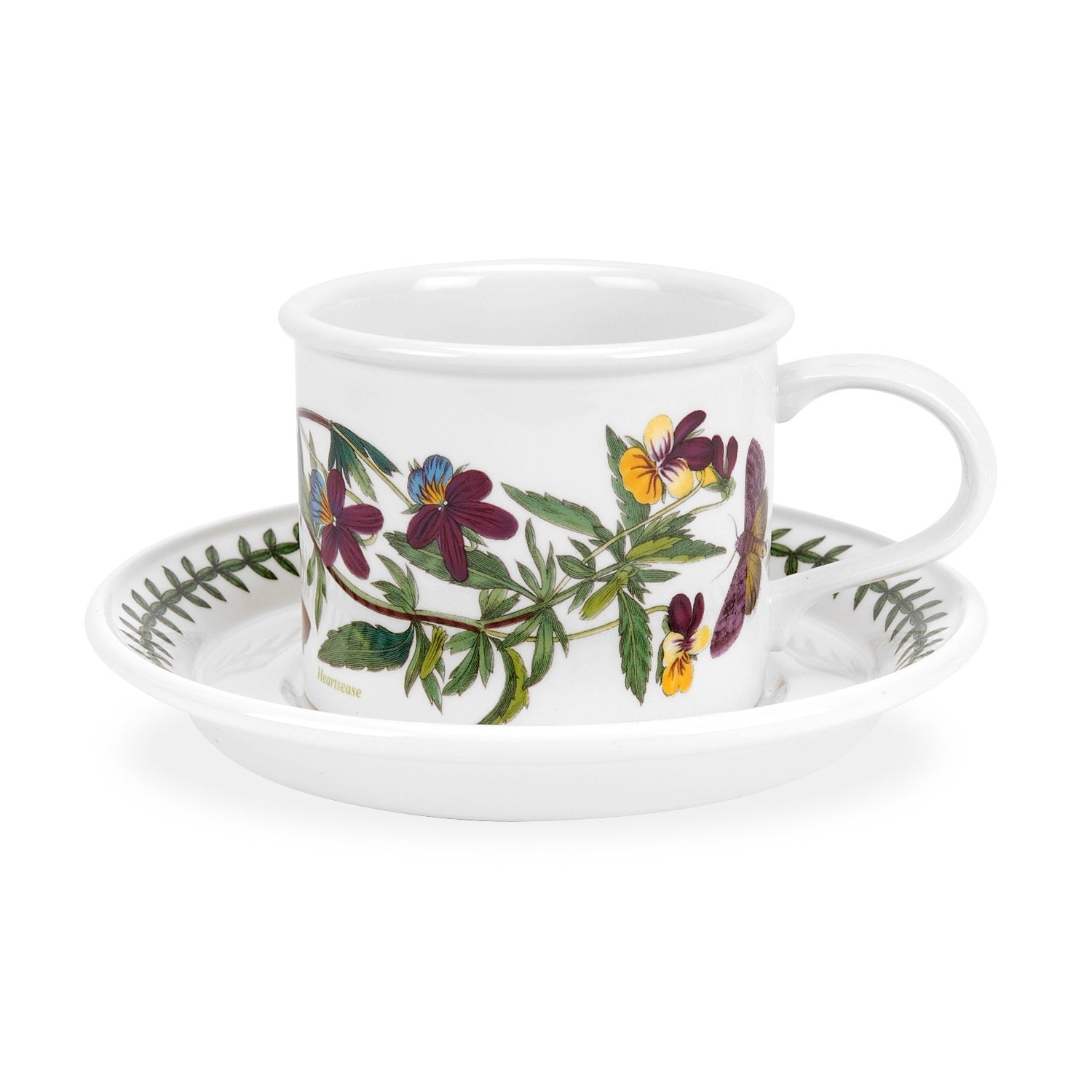 Portmeirion Botanic Garden - 0.1L Small Mocha Cup & Saucer (Boxed S/6) Assorted motifs