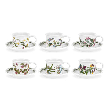 Portmeirion Botanic Garden - 0.26L Breakfast Cup & Saucer (Boxed S/6) Assorted motifs