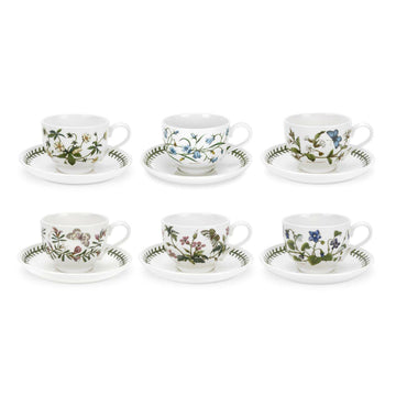 Portmeirion Botanic Garden - 0.2L Teacup & Saucer (Boxed S/6) Assorted motifs