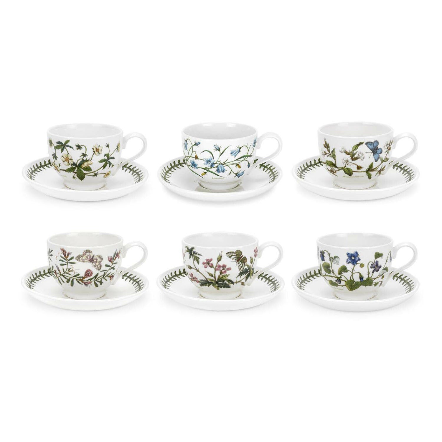 Portmeirion Botanic Garden - 0.28L Breakfast Cup & Saucer (Boxed Set/6) Assorted motifs