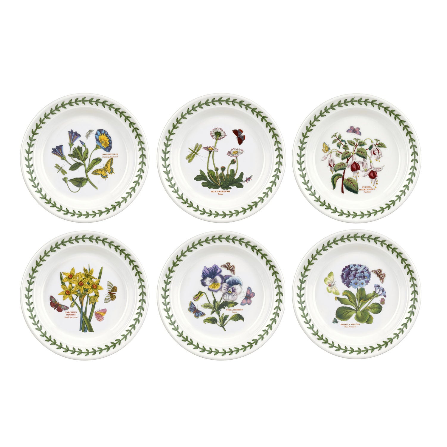 Portmeirion Botanic Garden - 16.5cm Side Plates (S/6) Assorted motifs