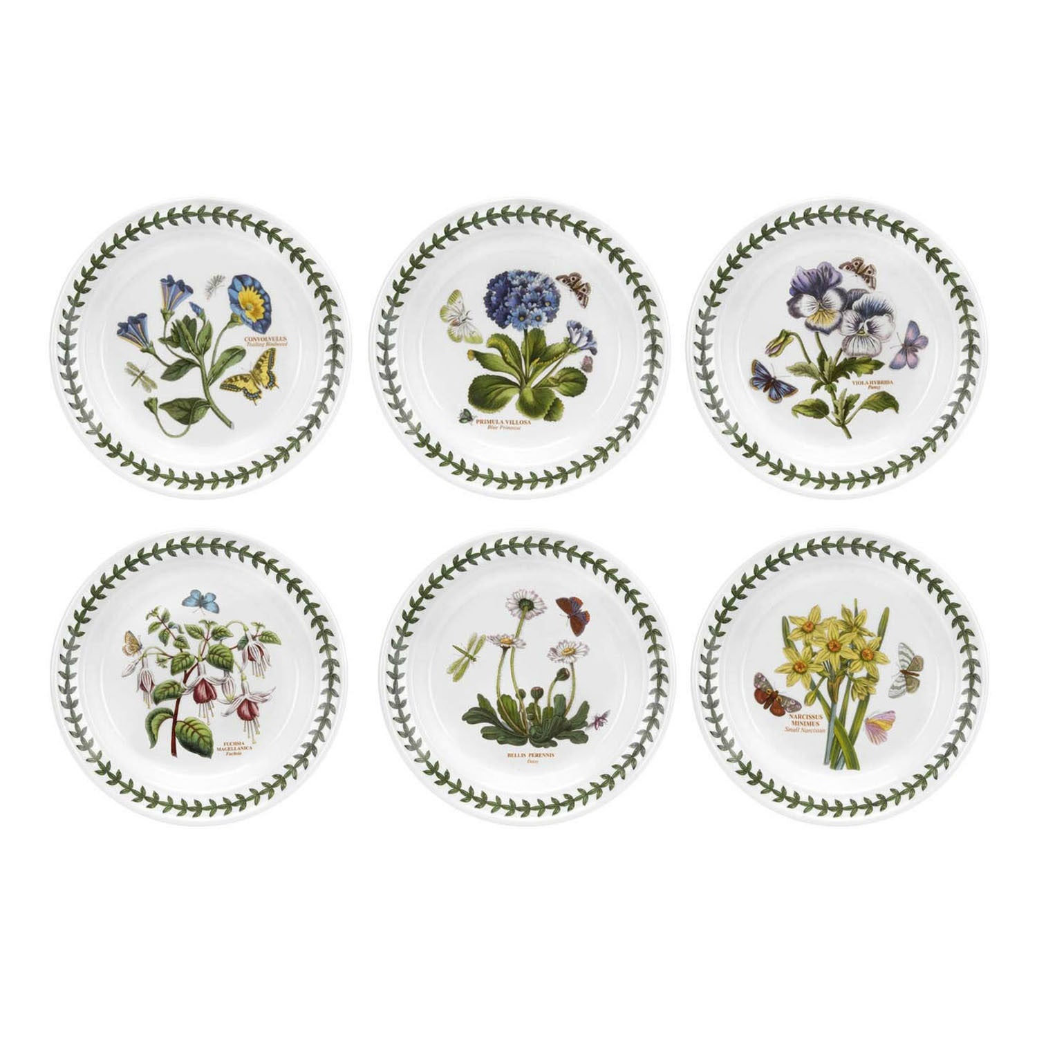 Portmeirion Botanic Garden - 18.5cm Bread & Butter Plate (Boxed S/6) Assorted motifs