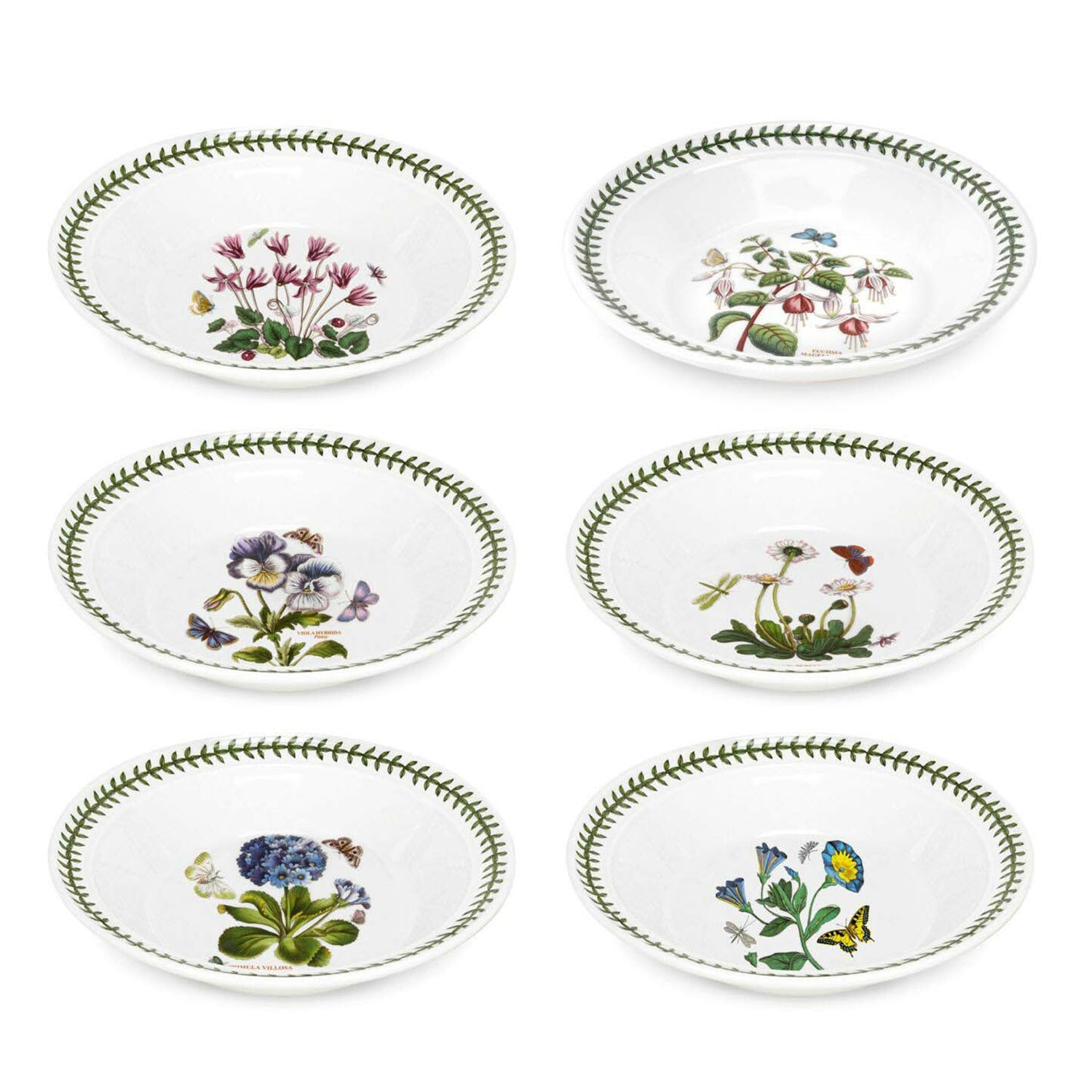 Portmeirion Botanic Garden - 21.25cm Soup Plate (Boxed S/6) Assorted motifs