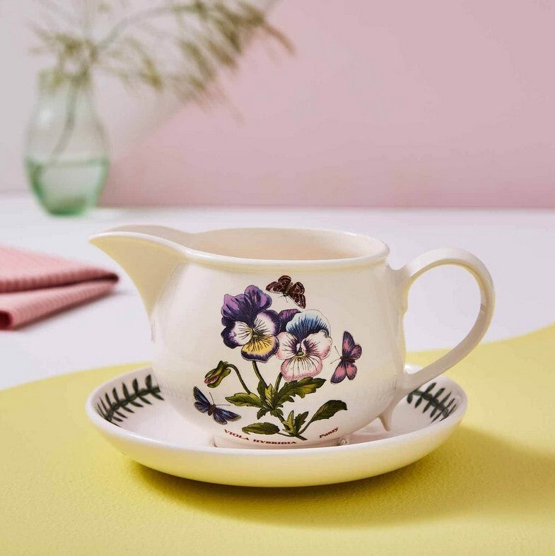 Portmeirion Botanic Garden - 0.6L Gravy Boat and Stand Pansy