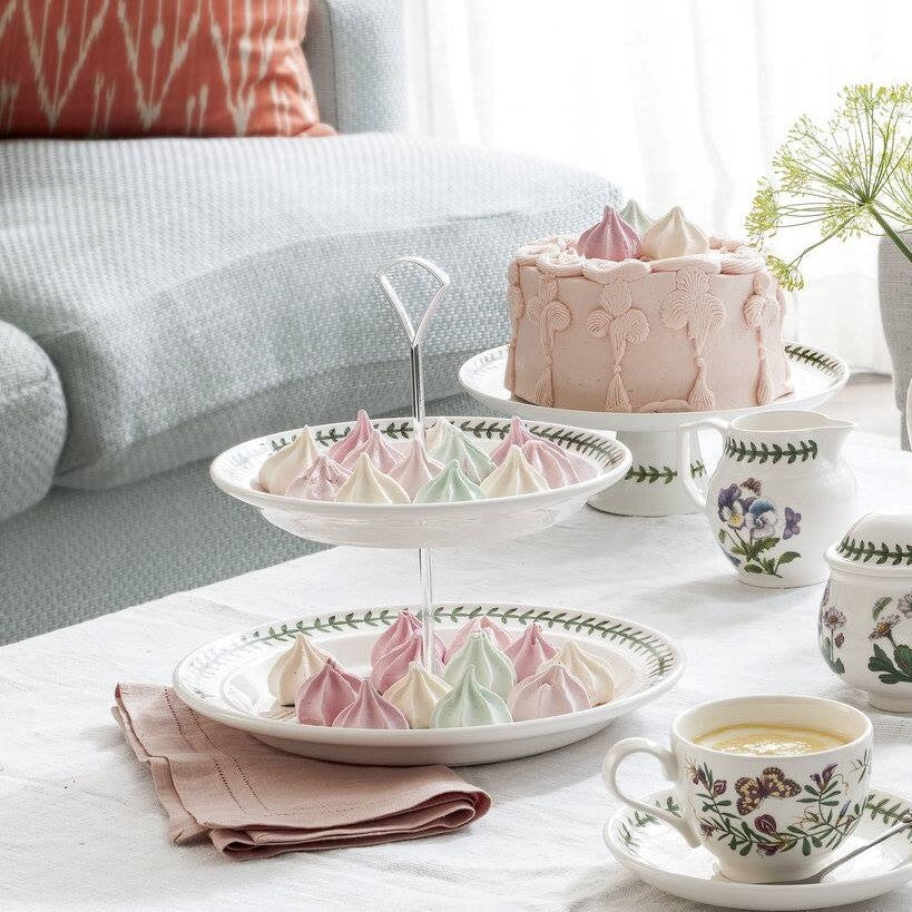 Portmeirion Botanic Garden - 26.8cm 2-Tier Cake Stand Foxglove, Garden Lilac