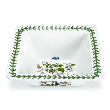 Portmeirion Botanic Garden - 21.5cm Square Salad Bowl Central Fuchsia with Assorted Motifs