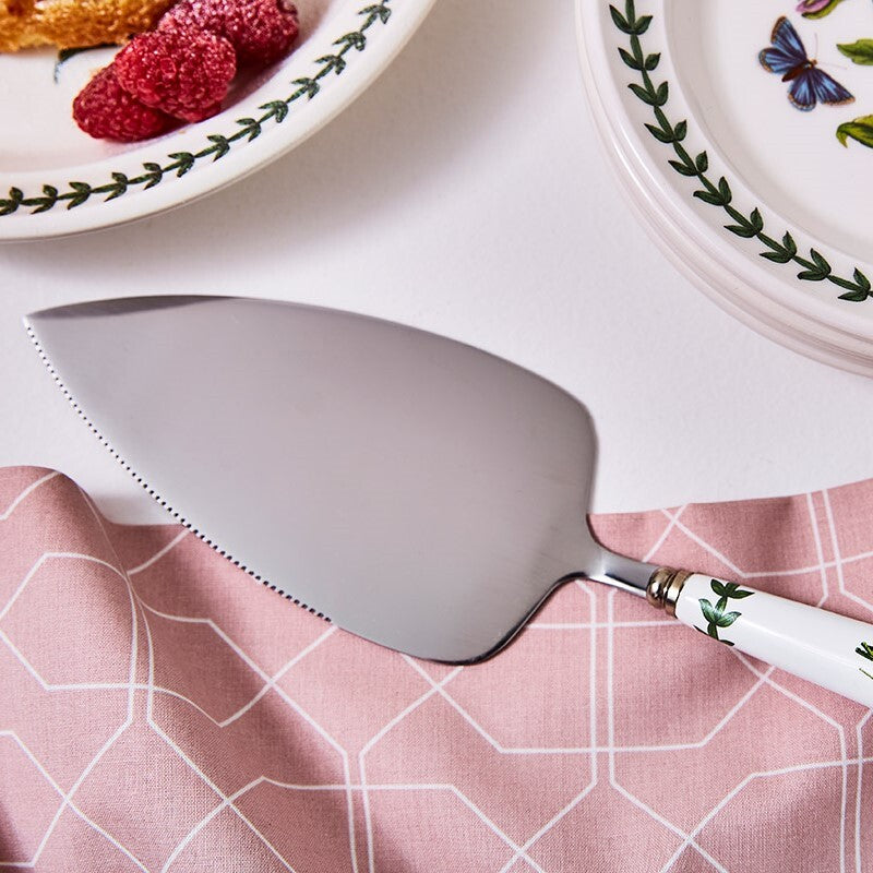 Portmeirion Botanic Garden - 25cm Footed Cake Plate With Server Sweet Pea