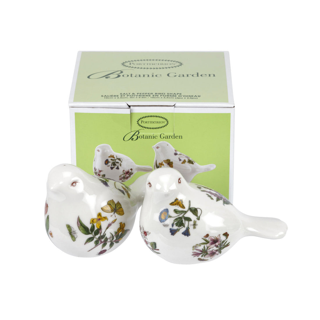 Portmeirion Botanic Garden - 9.5x6.5cm Bird Salt & Pepper (Boxed Pair) Assorted motifs