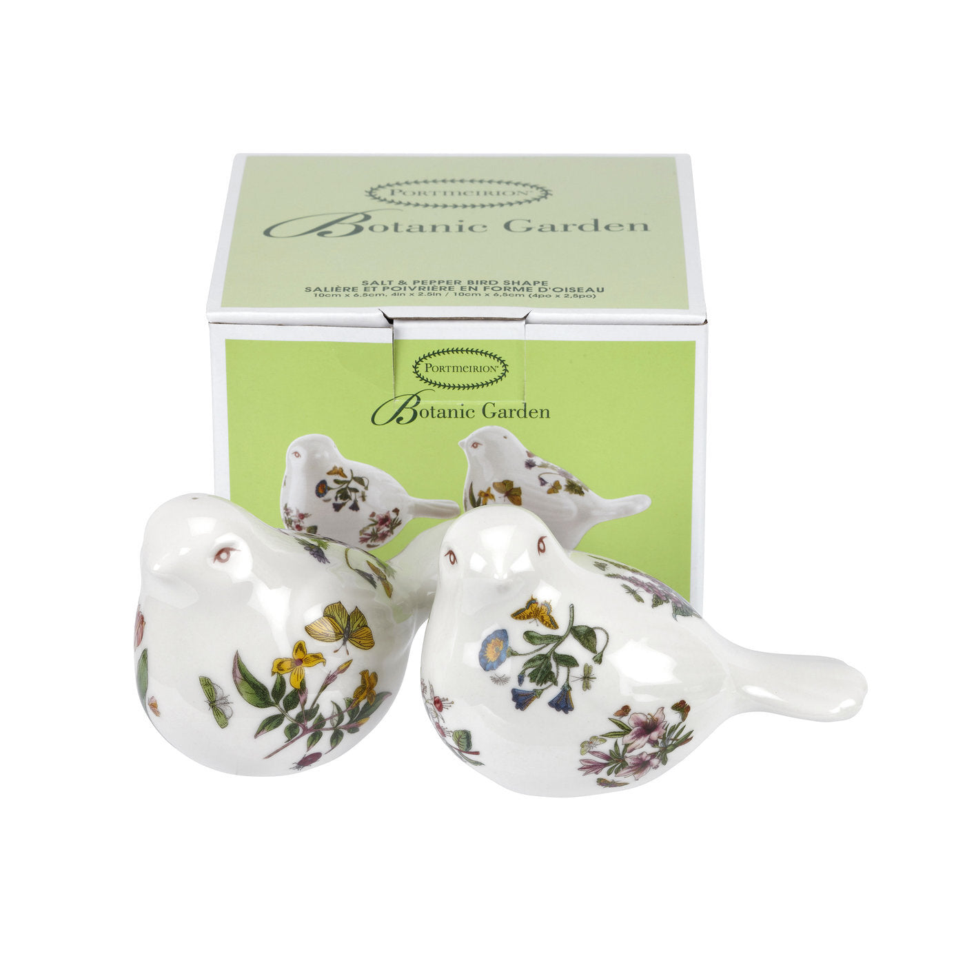 Portmeirion Botanic Garden - 9.5x6.5cm Bird Salt & Pepper (Boxed Pair) Assorted motifs