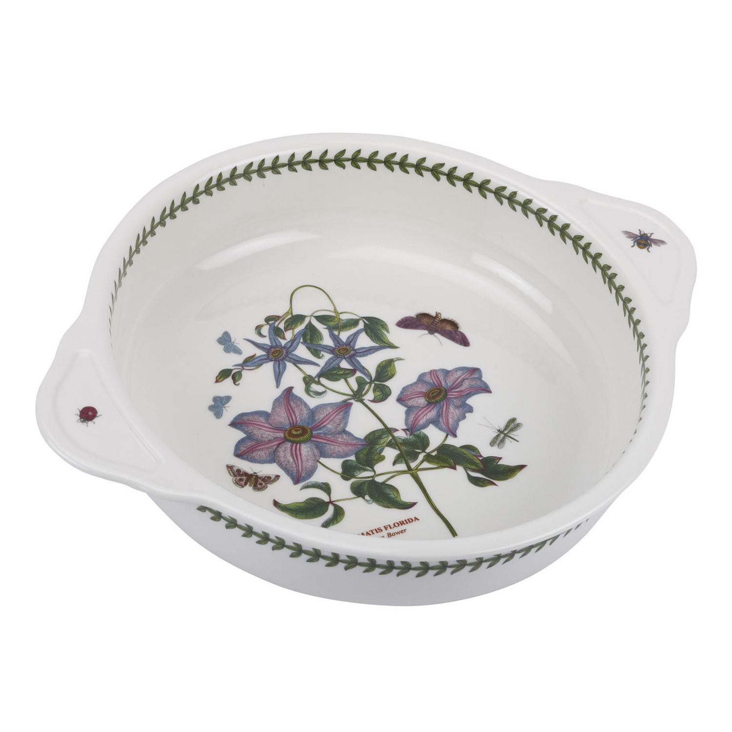 Portmeirion Botanic Garden - 31cm Round Baking Dish with Handles Clematis