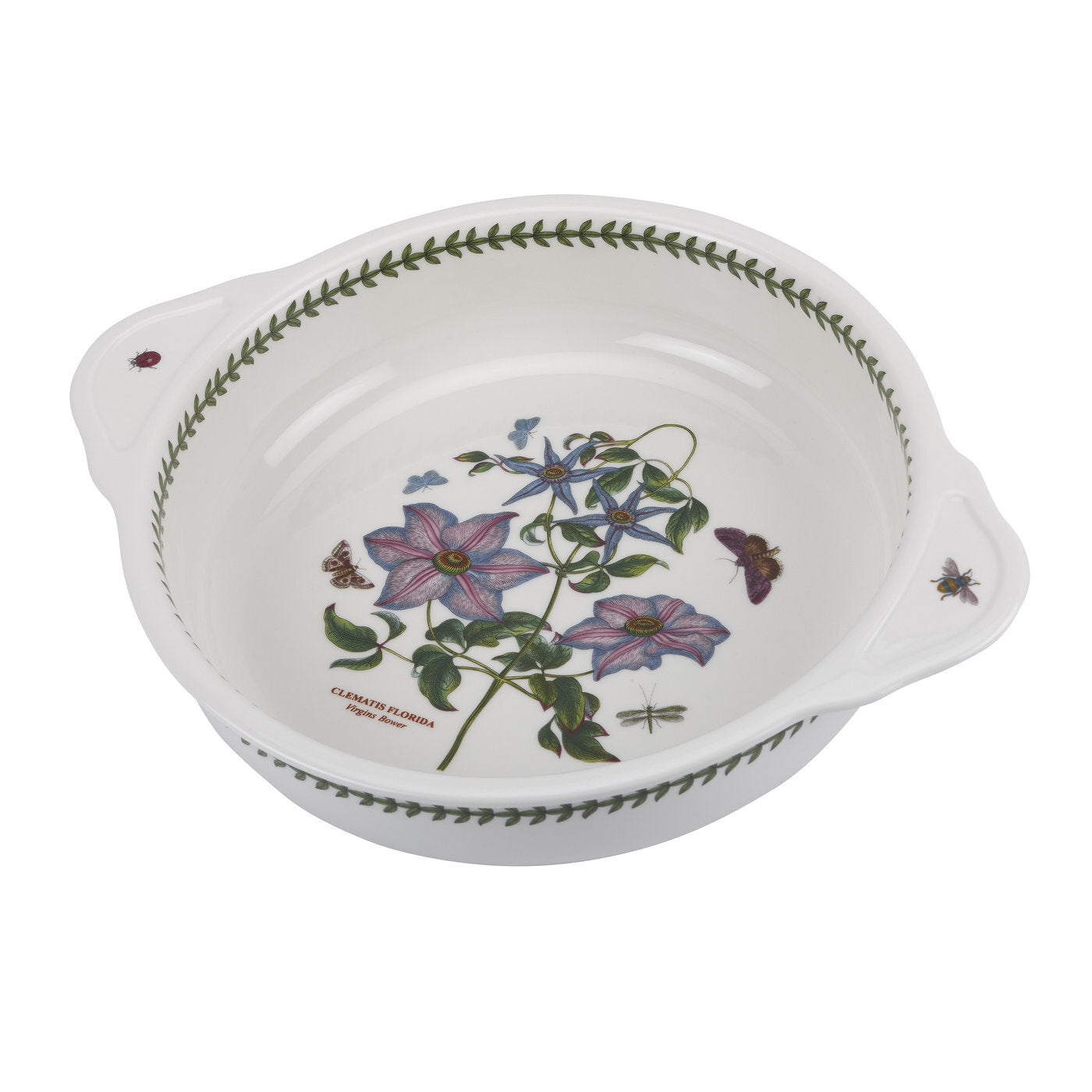 Portmeirion Botanic Garden - 31cm Round Baking Dish with Handles Clematis