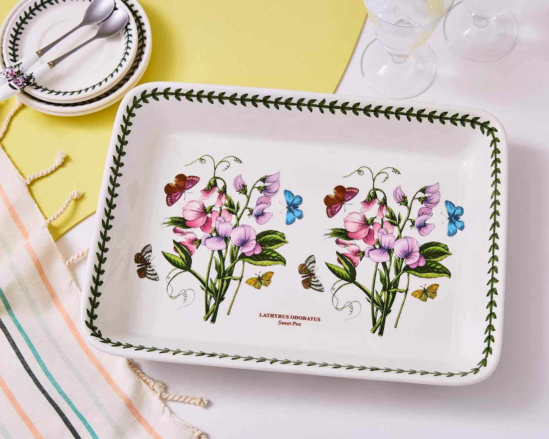 Portmeirion Botanic Garden - 36.5x26.5cm Lasagne Dish Sweet Pea