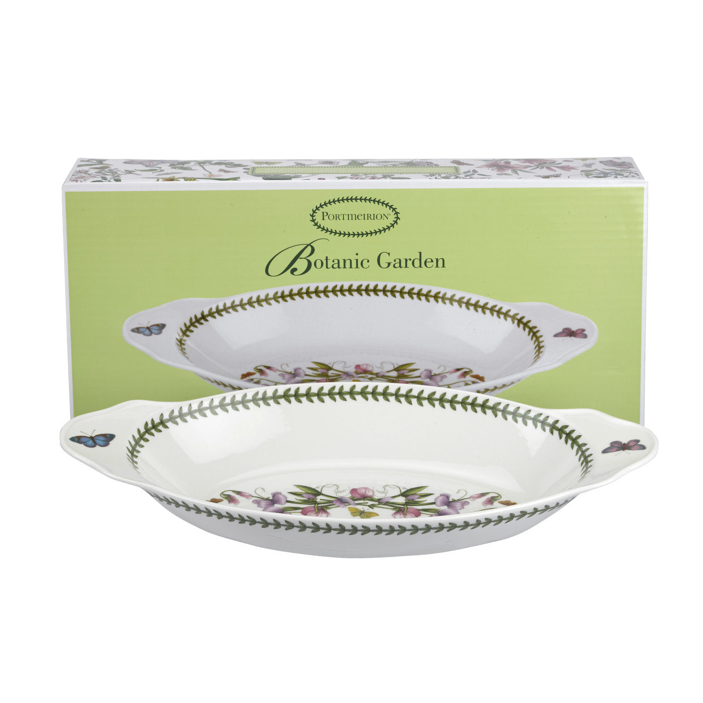 Portmeirion Botanic Garden - 40x18.5cm/15.7x7" Oval Baking Dish with Handles (E) Sweet Pea