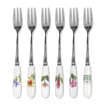 Portmeirion Exotic Botanic Garden - 15.5cm Pastry Forks (Boxed S/6) Assorted motifs