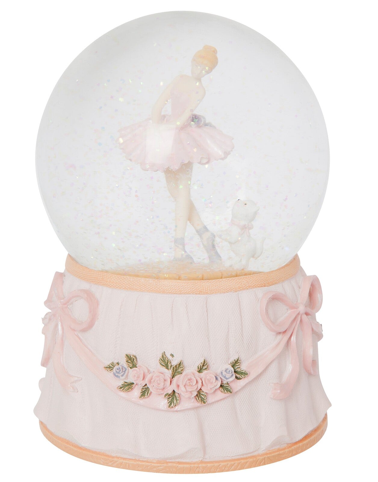 Russell Collection Giftware - Resin Snowglobe With Ballerina & Dog 11x11x15.5cm