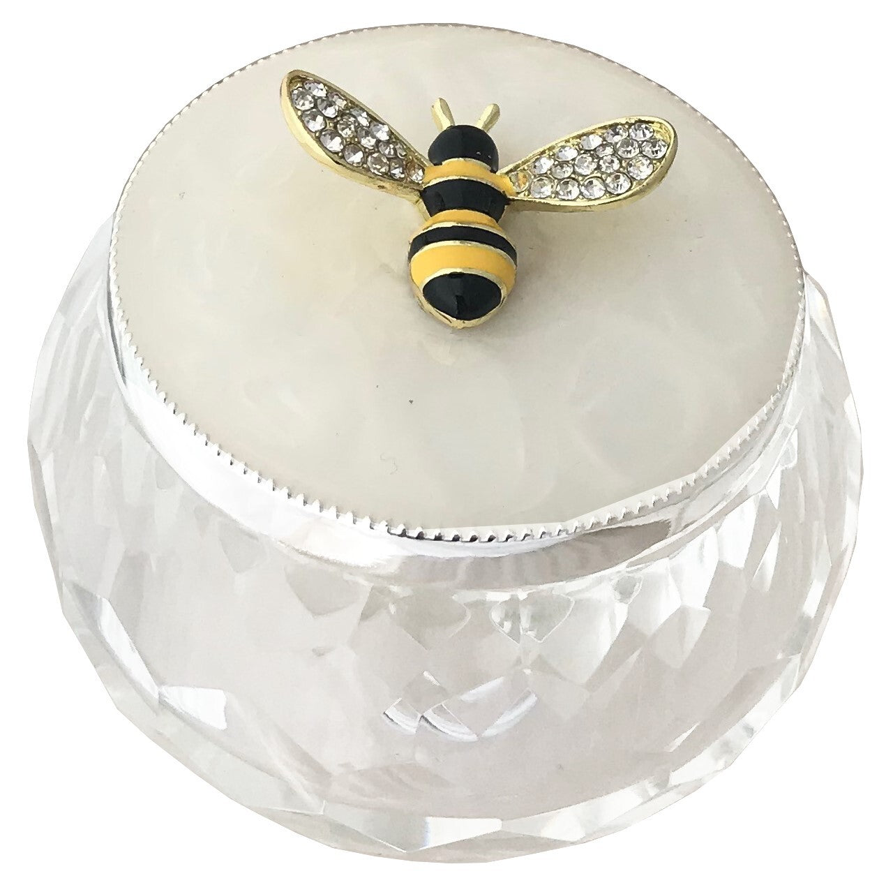 Russell Collection Giftware - Glass And Epoxy Jewellery Box With Bee 7x7x6cm