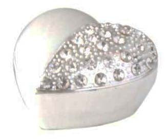 Russell Collection Giftware - Epoxy Jewellery Box Heart-Shaped Half Diamante