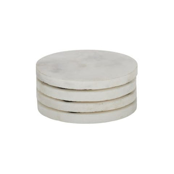 Neo S/4 Round Marble Coaster 10cm White