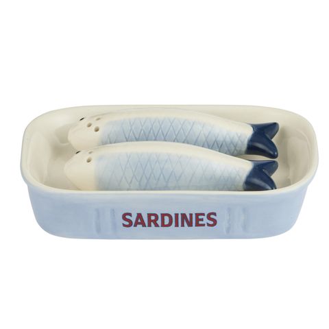 Sardine 3pc Ceramic S&P Set 14x10x4cm