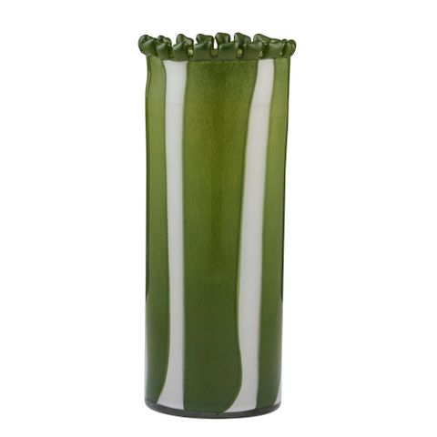 Pettine Glass Vase 13.5x35cm Green