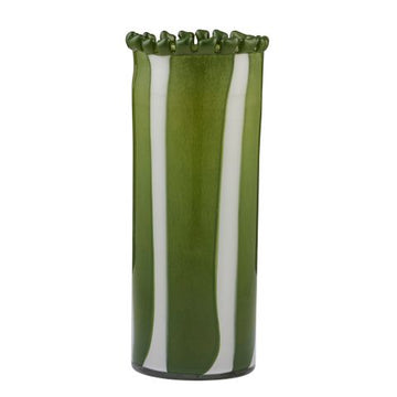 Pettine Glass Vase 13.5x35cm Green