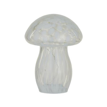 Mushroom Glass LED Lamp 17x21.5cm White