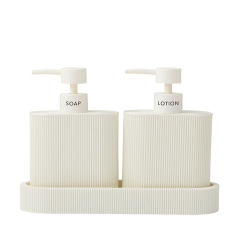 Sid S/2 Dispenser w Tray 24x19cm Ivory
