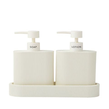 Sid S/2 Dispenser w Tray 24x19cm Ivory