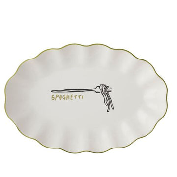 Mangiare Spaghetti Cer Dish 24x36x5.5cm