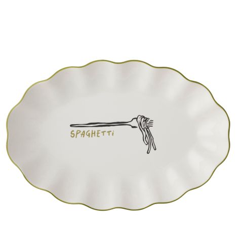 Mangiare Spaghetti Cer Dish 24x36x5.5cm